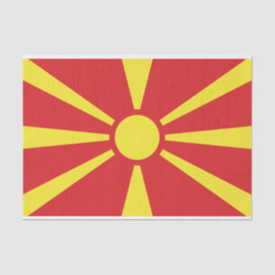 Patriotic North Macedonia Flag Tissue Paper