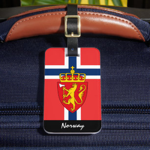 Patriotic Norway Luggage Tags, Norwegian Flag Tag
