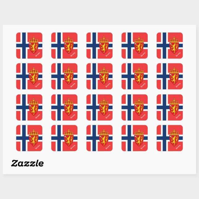 Patriotic Norway & Norwegian flag, holiday /sports Square Sticker (Sheet)