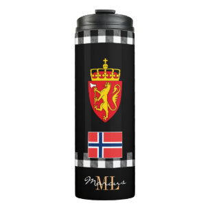 Patriotic Norway travel Mug, Norwegian Flag Thermal Tumbler