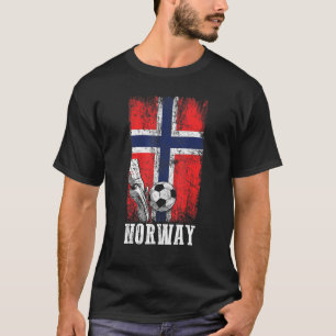 Patriotic Norwegian Soccer Player Norway Flag Soc T-Shirt