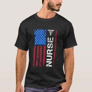 Patriotic Nurse 4th Of July American Flag Independ T-Shirt