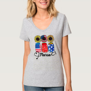 patriotic nurse 4th of july american flag T-Shirt