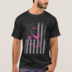 Patriotic Nurse American Flag Graduating School RN T-Shirt