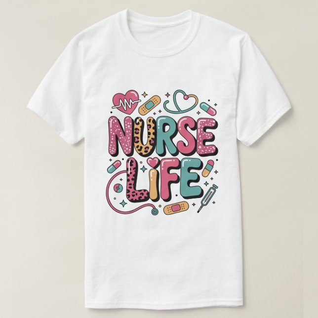 Patriotic Nurse Design T-Shirt (Design Front)