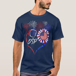 Patriotic Nurse DSP 4th Of July American Flag Sunf T-Shirt