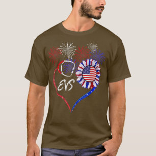 Patriotic Nurse EVS 4th Of July American Flag Sunf T-Shirt