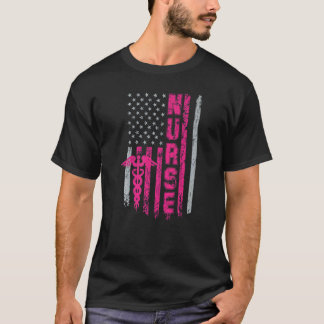 Patriotic Nurse Flag Graduating School Rn Nurse T-Shirt