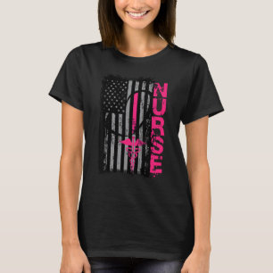 Patriotic Nurse Gift Flag Graduating School RN Nur T-Shirt