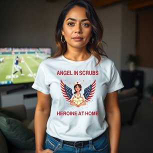 Patriotic Nurse Mom Angel – Design T-Shirt