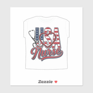 Patriotic Nurse USA Heart Stethoscope Shirt Design