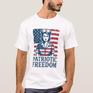 Patriotic Nurse Vector Graphic Tee