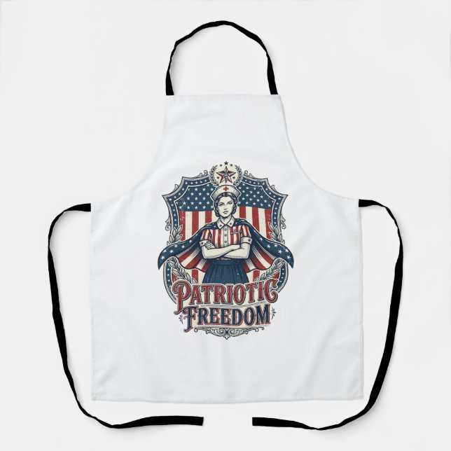 Patriotic Nurse Vector Graphic Tee_1 Apron (Front)