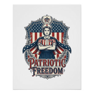 Patriotic Nurse Vector Graphic Tee_1 Poster