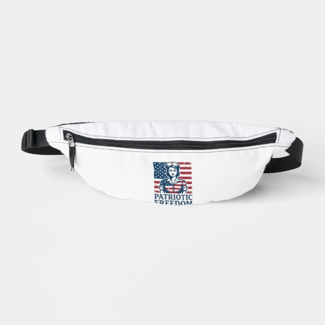 Patriotic Nurse Vector Graphic Tee Bum Bags (Front)