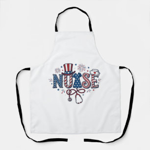 Patriotic Nurse Vintage Engraving Vector Design_1 Apron