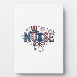 Patriotic Nurse Vintage Engraving Vector Design_1 Plaque