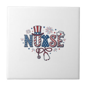 Patriotic Nurse Vintage Engraving Vector Design_1 Tile