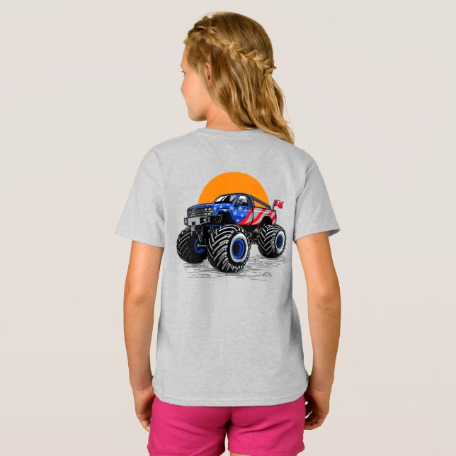  Patriotic Off Road Monster Truck Adventure T-Shirt (Back Full)
