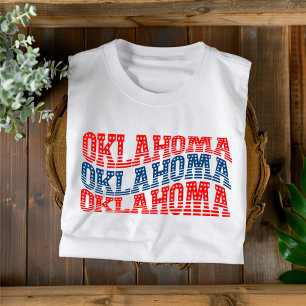 Patriotic Oklahoma Red and Blue Boho T-Shirt 