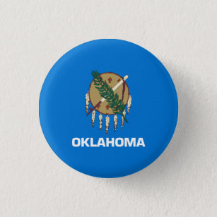 Patriotic Oklahoma State Flag 3 Cm Round Badge