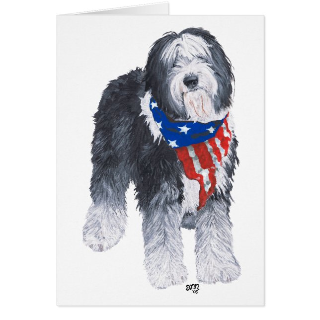 Patriotic Old English Sheepdog (Front)