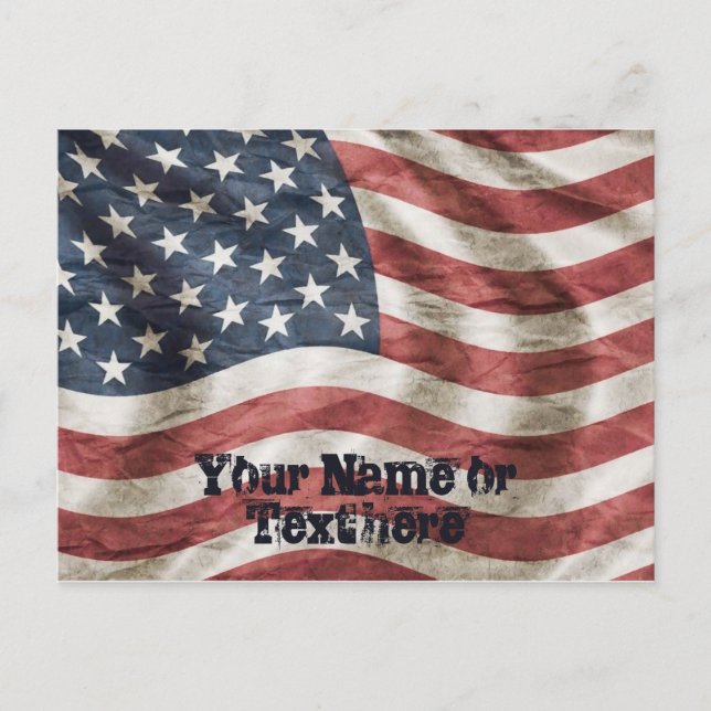 Patriotic Old Glory US Flag Red, White and Blue Postcard (Front)