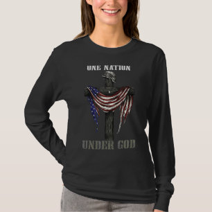 Patriotic One Nation Under God American Flag Faith T-Shirt