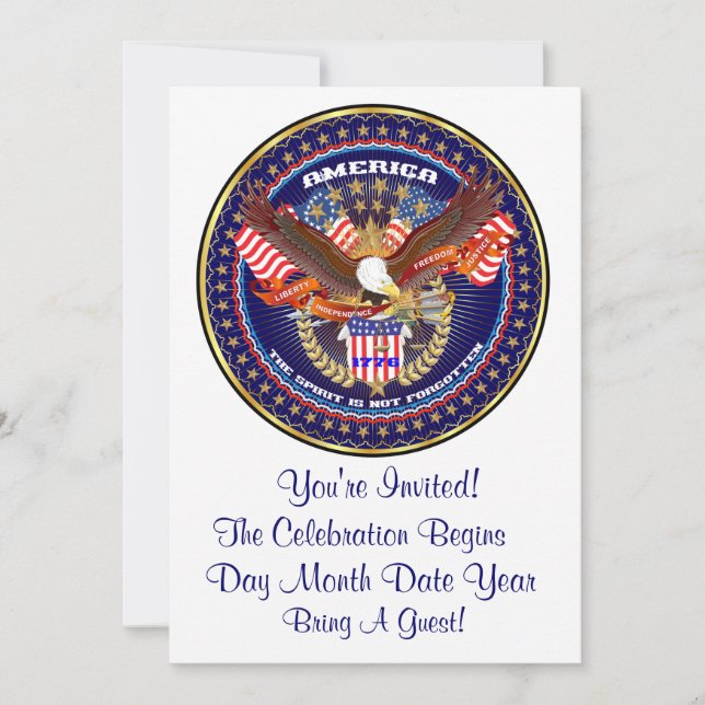 Patriotic or Veteran View Artist Comments Invitation (Front)