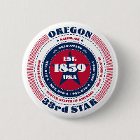 Patriotic Oregon Circle with State Details