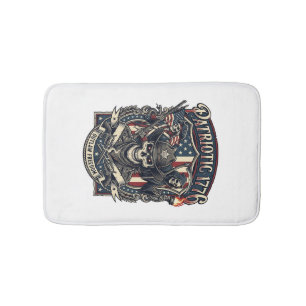 Patriotic Outlaw Skull Sheriff Dark Patriot Skelet Bath Mat