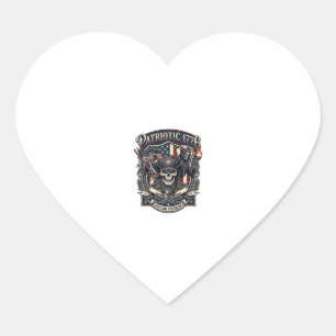 Patriotic Outlaw Skull Sheriff Dark Patriot Skelet Heart Sticker