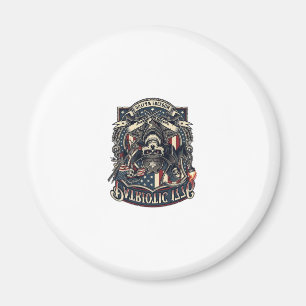 Patriotic Outlaw Skull Sheriff Dark Patriot Skelet Magnet
