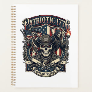 Patriotic Outlaw Skull Sheriff Dark Patriot Skelet Planner