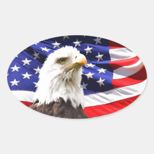 Patriotic Oval Sticker