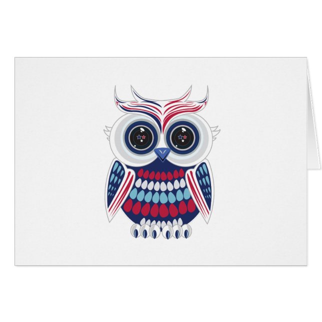 Patriotic Owl - Blue (Front Horizontal)