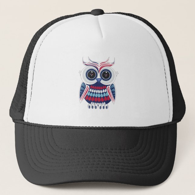 Patriotic Owl Trucker Hat (Front)