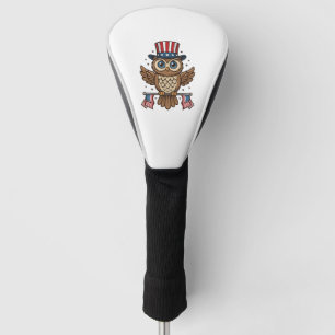 Patriotic Owl Vintage Engraving Graphic_1 Golf Head Cover
