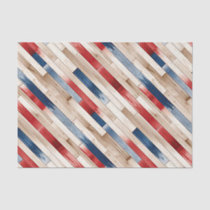 Patriotic Painted Planks Tissue Paper