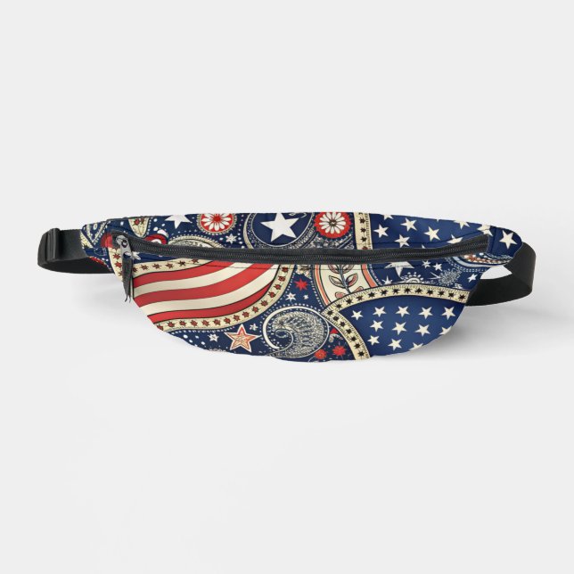 Patriotic Paisley Print Cut Sew Bag (Front)