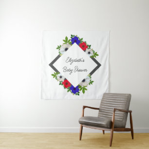 Patriotic Panda Anemone Baby Shower Tapestry