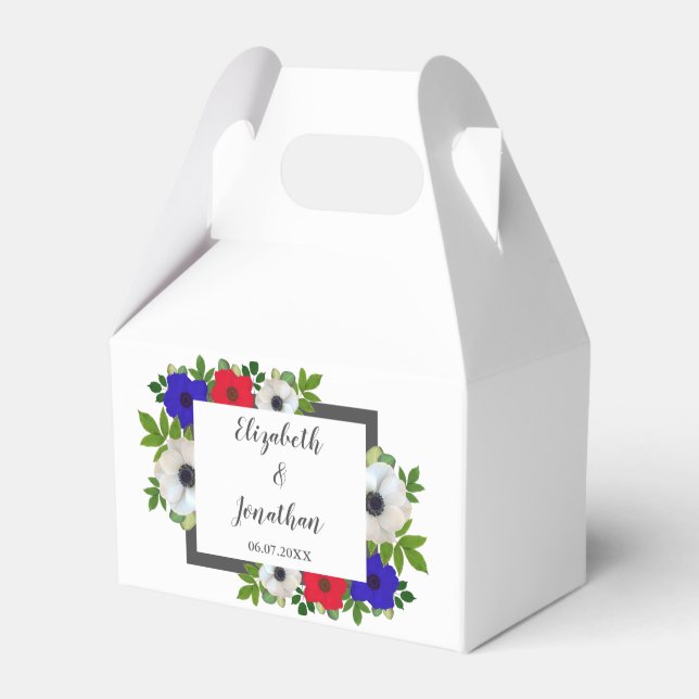 Patriotic Panda Anemone Wedding Favour Box (Front Side)
