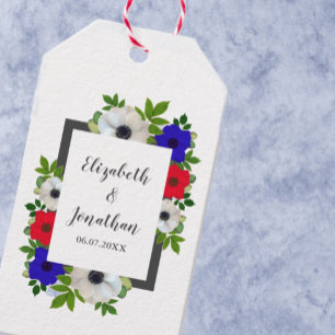 Patriotic Panda Anemone Wedding Gift Tags