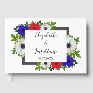 Patriotic Panda Anemone Wedding Guest Book