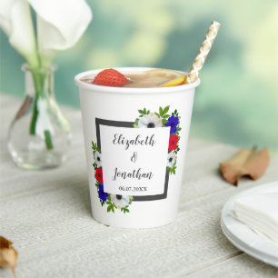 Patriotic Panda Anemone Wedding Paper Cups