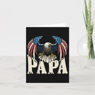 Patriotic Papa Bald Eagle Shirt Usa Flag 4th Of Ju Card