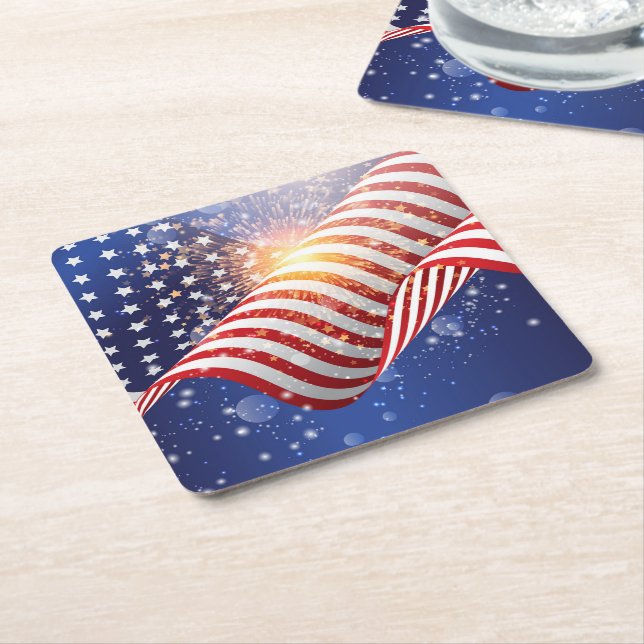 Patriotic Paper Coasters Set (Angled)