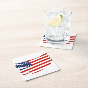 Patriotic Paper Drink Coaster