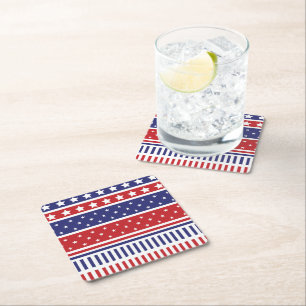 Patriotic Paper Drink Coaster