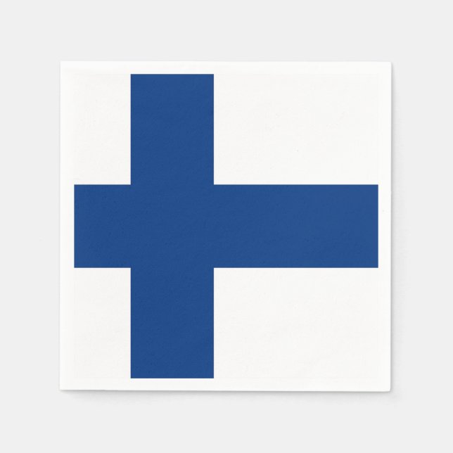 Patriotic paper napkins with Finland flag (Front)